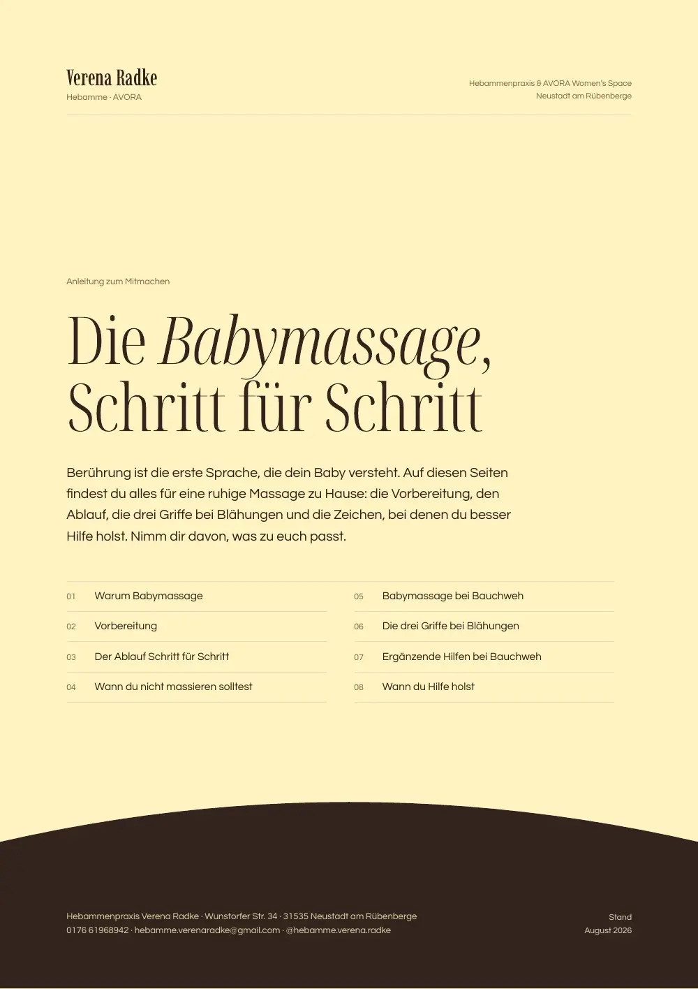 Vorschau: Die Babymassage, Schritt für Schritt