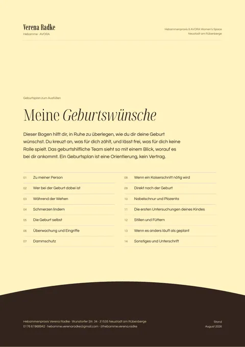 Titelblatt von „Meine Geburtswünsche“