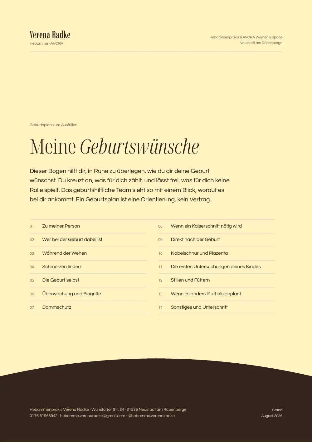 Vorschau: Meine Geburtswünsche